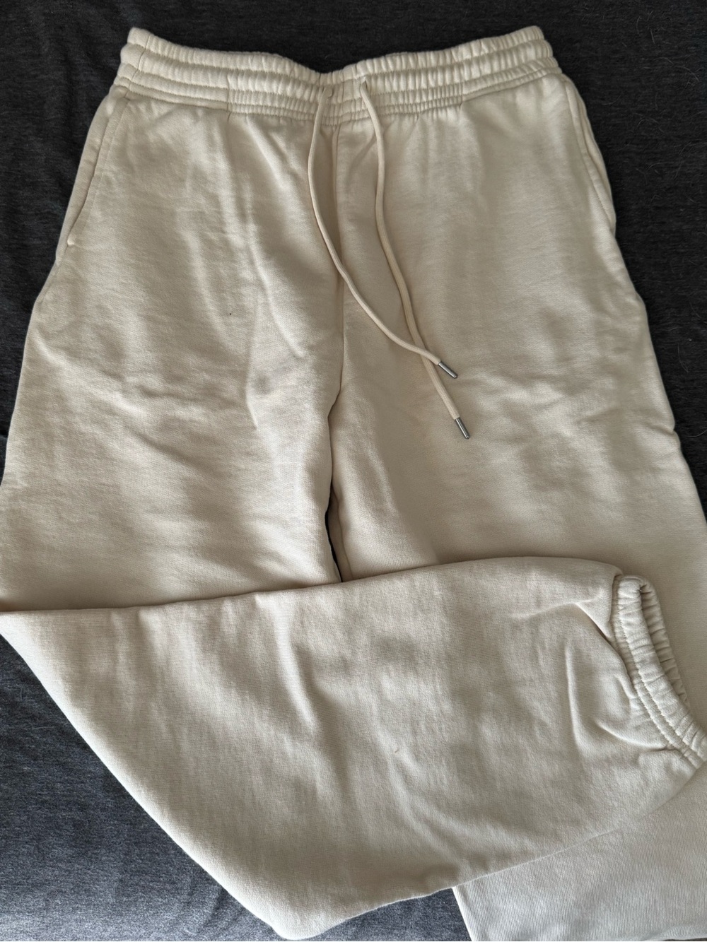Cream Jogger Sweatpants - Casual Drawstring Pants